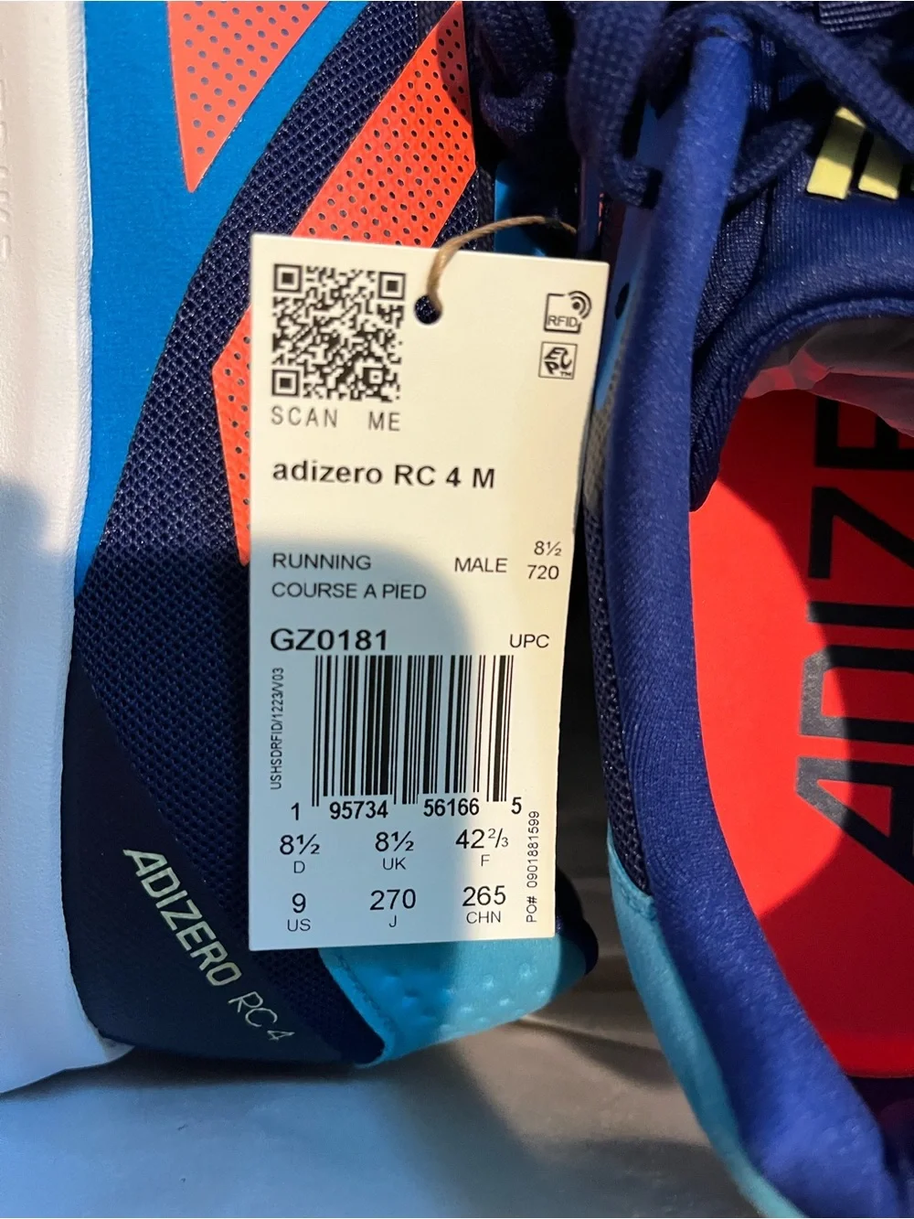 adidas Men’s Navy Blue and Orange Athletic Running Shoes